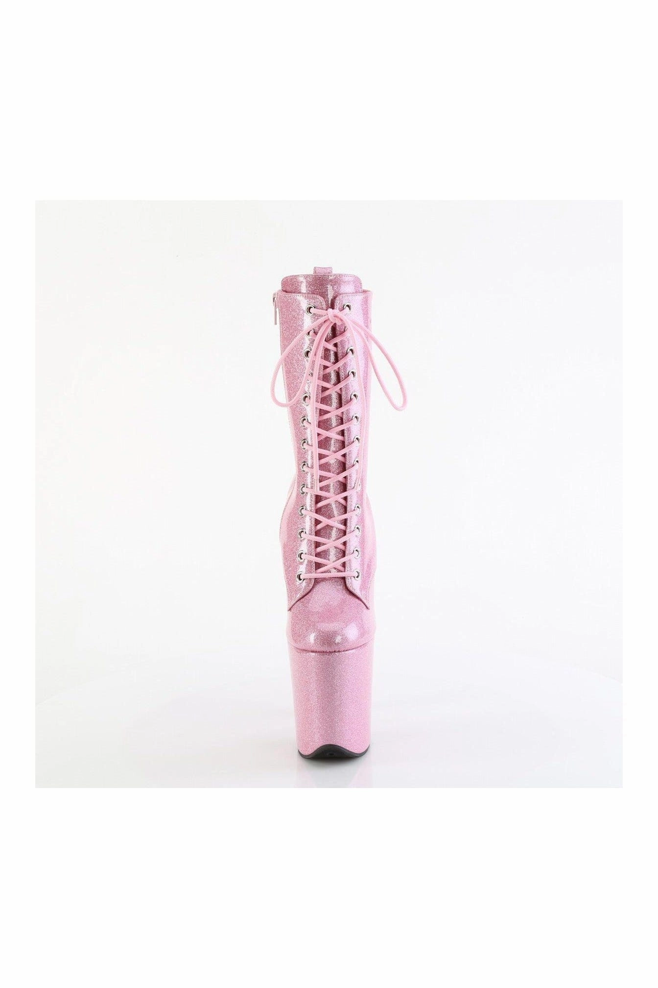FLAMINGO-1040GP Pink Glitter Patent Ankle Boot
