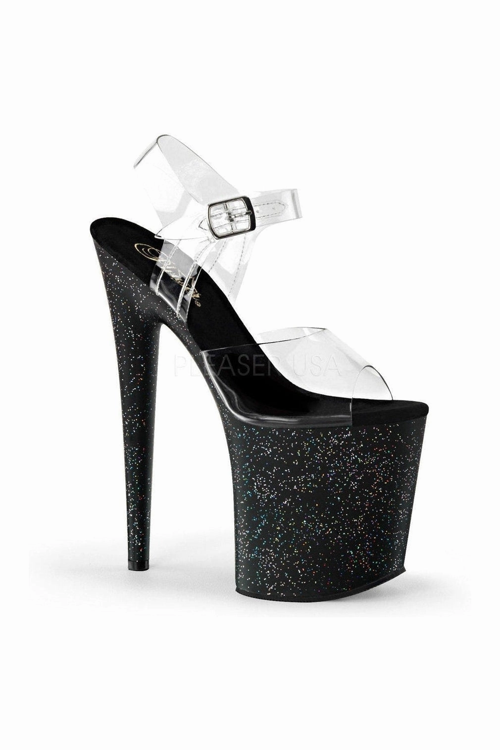 FLAMINGO-808MG Platform Sandal  | Black Vinyl