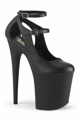 FLAMINGO-850 Black Faux Leather Mary Jane