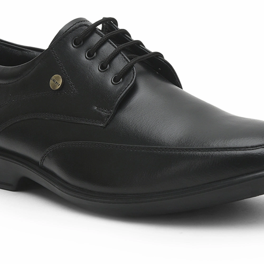 Fortune Black Formal Lacing Shoes For Men LUCIO-502 By Liberty