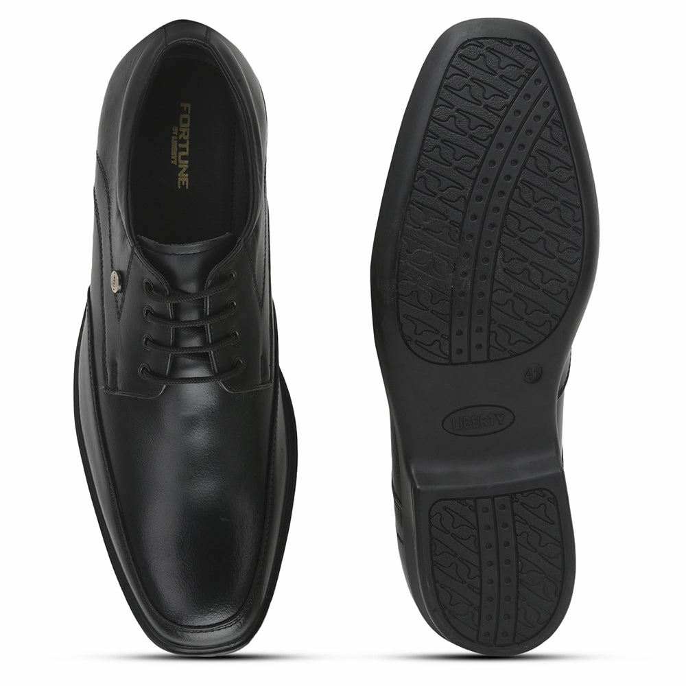 Fortune Black Formal Lacing Shoes For Men LUCIO-502 By Liberty