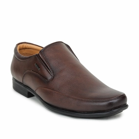 Fortune Brown Formal Slip on Shoes For Men UVl-34 By Liberty