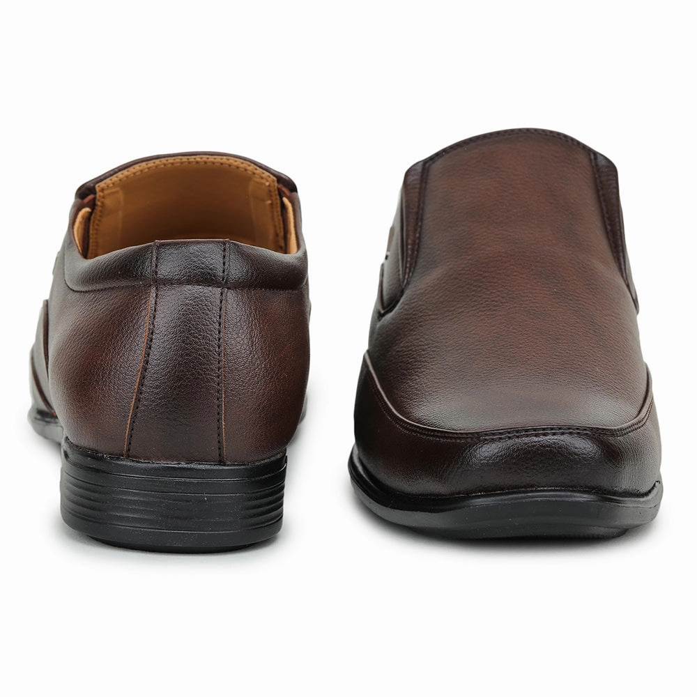 Fortune Brown Formal Slip on Shoes For Men UVl-34 By Liberty