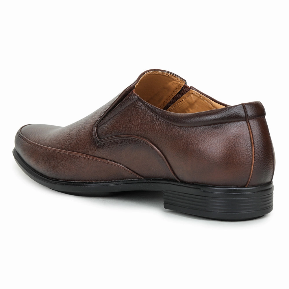 Fortune Brown Formal Slip on Shoes For Men UVl-34 By Liberty