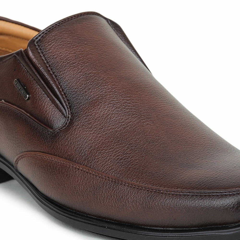 Fortune Brown Formal Slip on Shoes For Men UVl-34 By Liberty