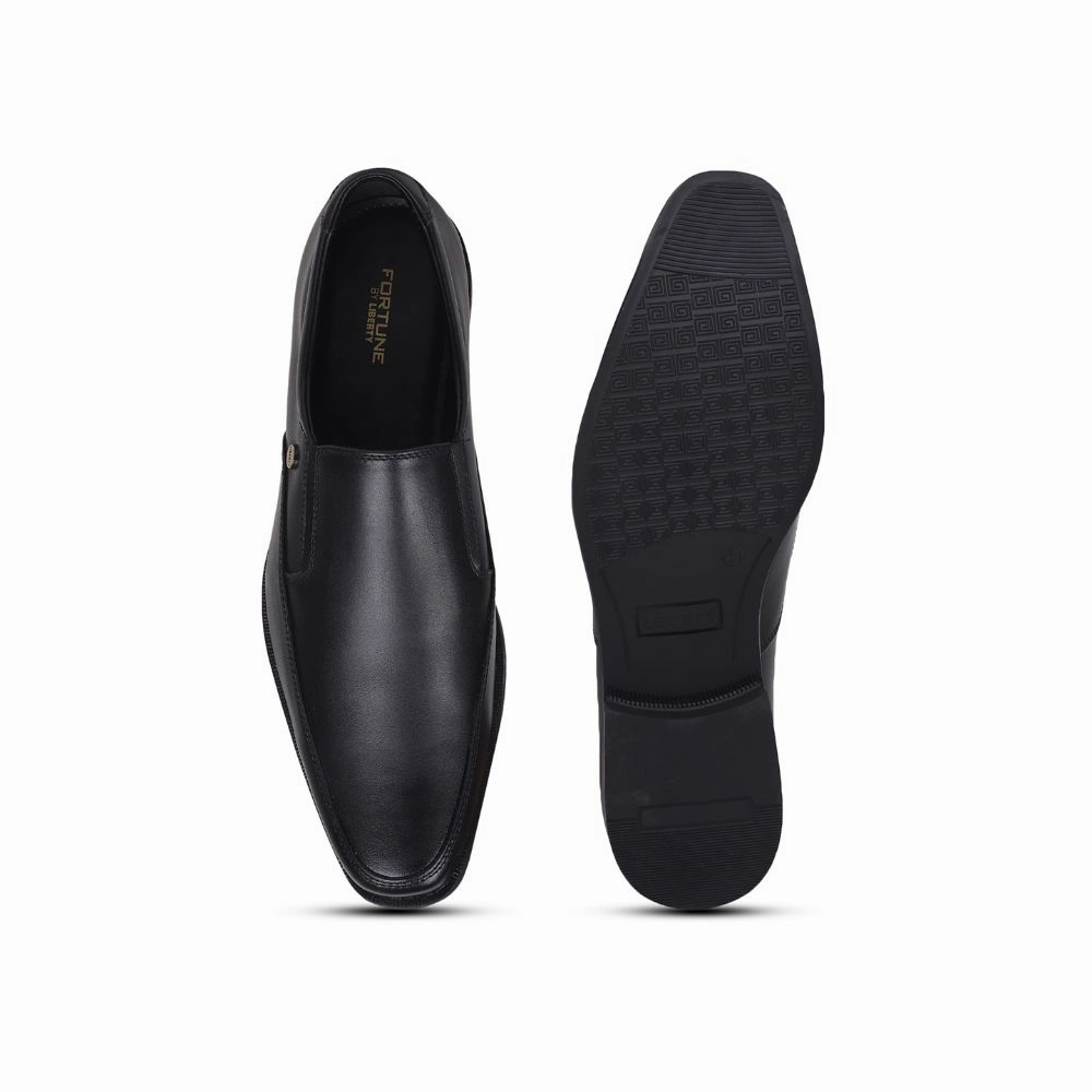 Fortune By Liberty Men LB31-02E Black Formal Non Lacing Shoes