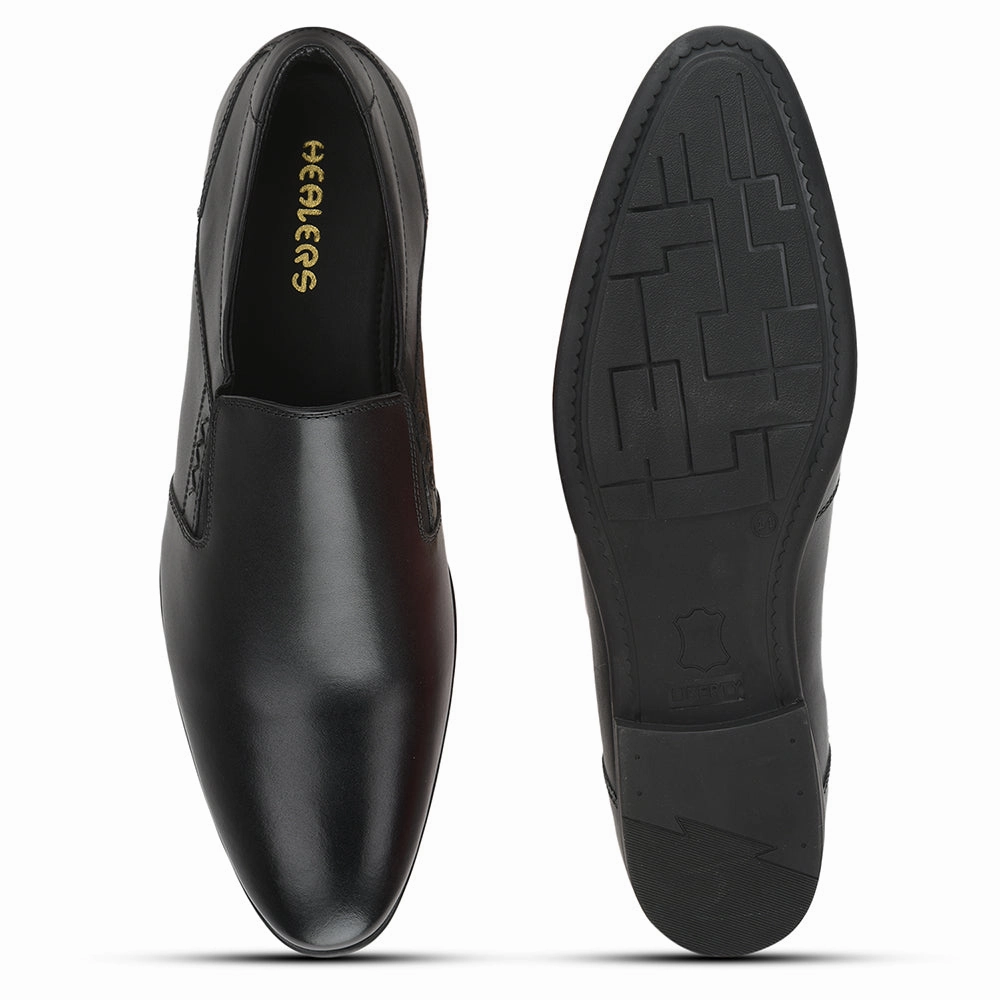 Healers Formal Non Lacing Shoes For Men (Black) SSL-211 By Liberty
