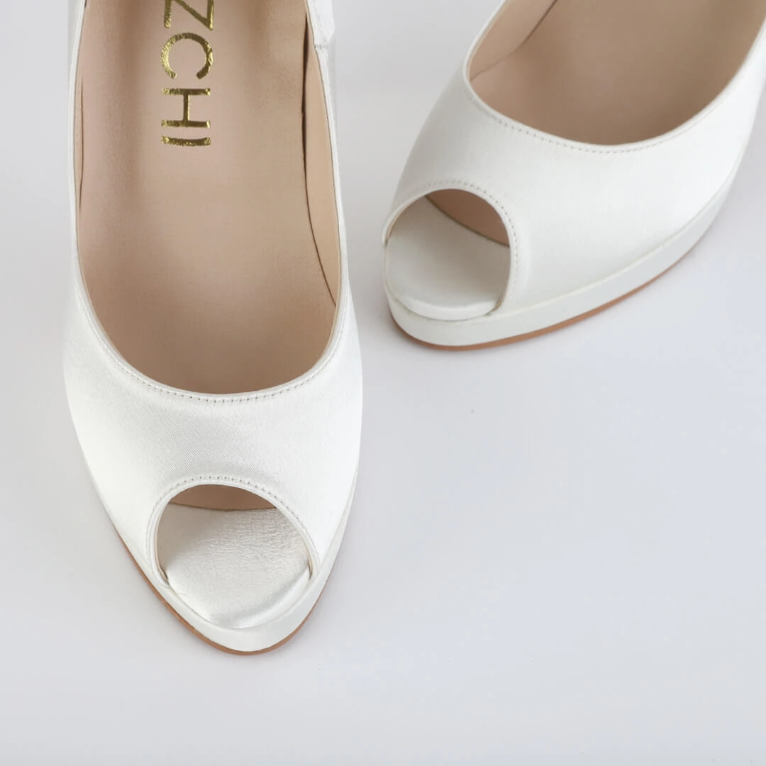HINT SATIN - open toe platform
