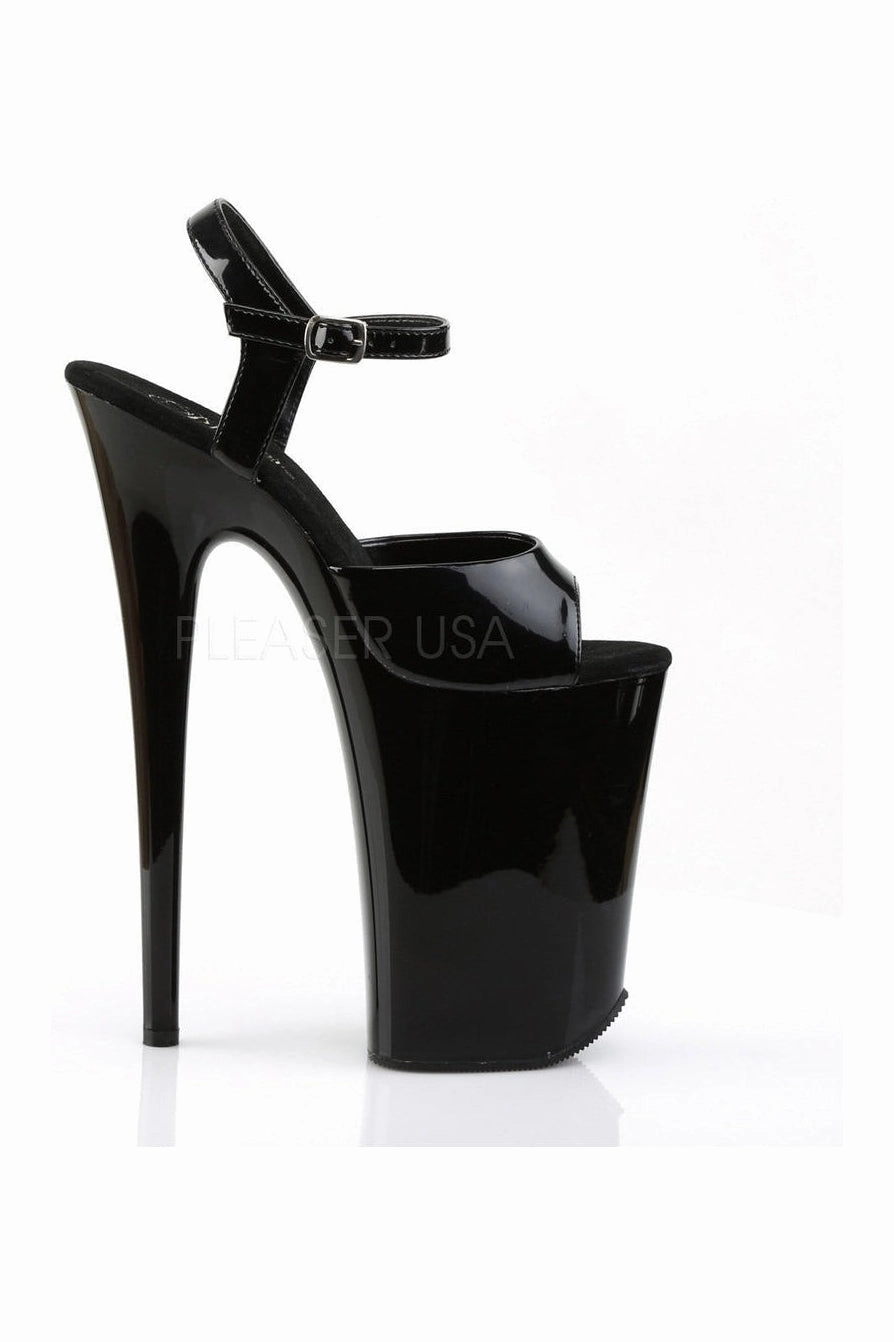 INFINITY-909 Platform Sandal  | Black Patent