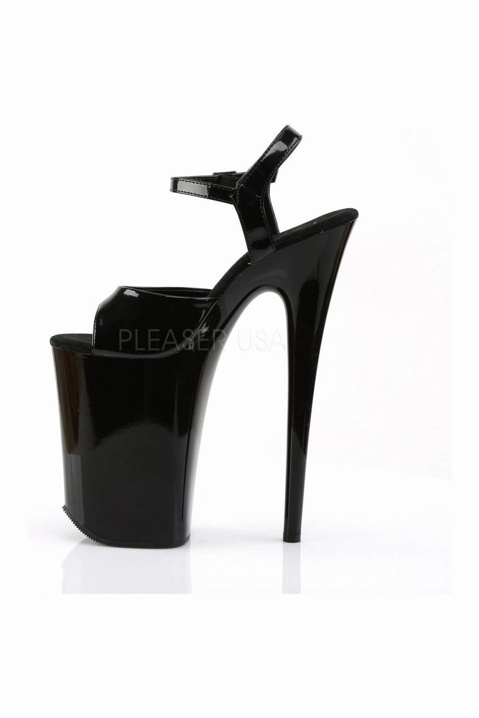 INFINITY-909 Platform Sandal  | Black Patent