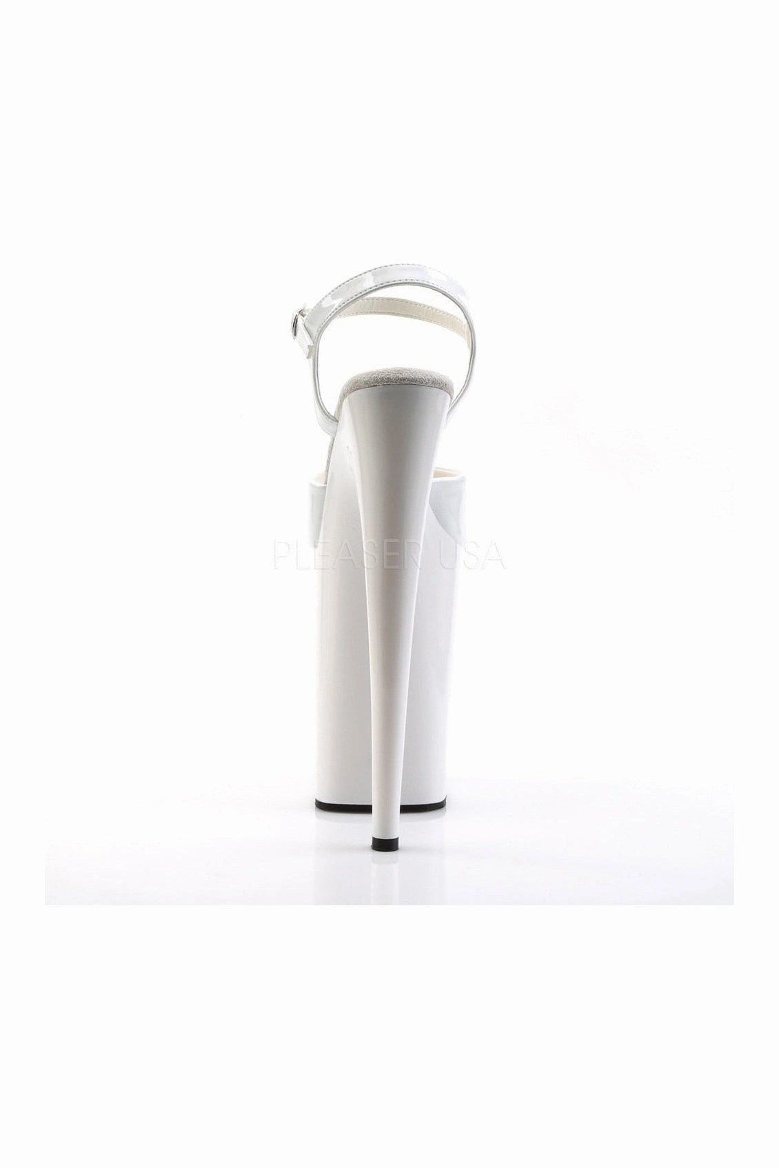 INFINITY-909 Platform Sandal  | White Patent