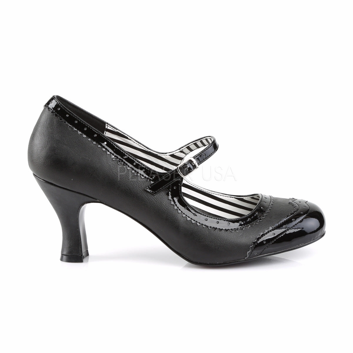 JENNA-06  Black Faux Leather-Patent