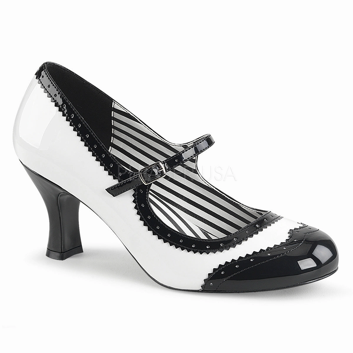 JENNA-06  White-Black Patent