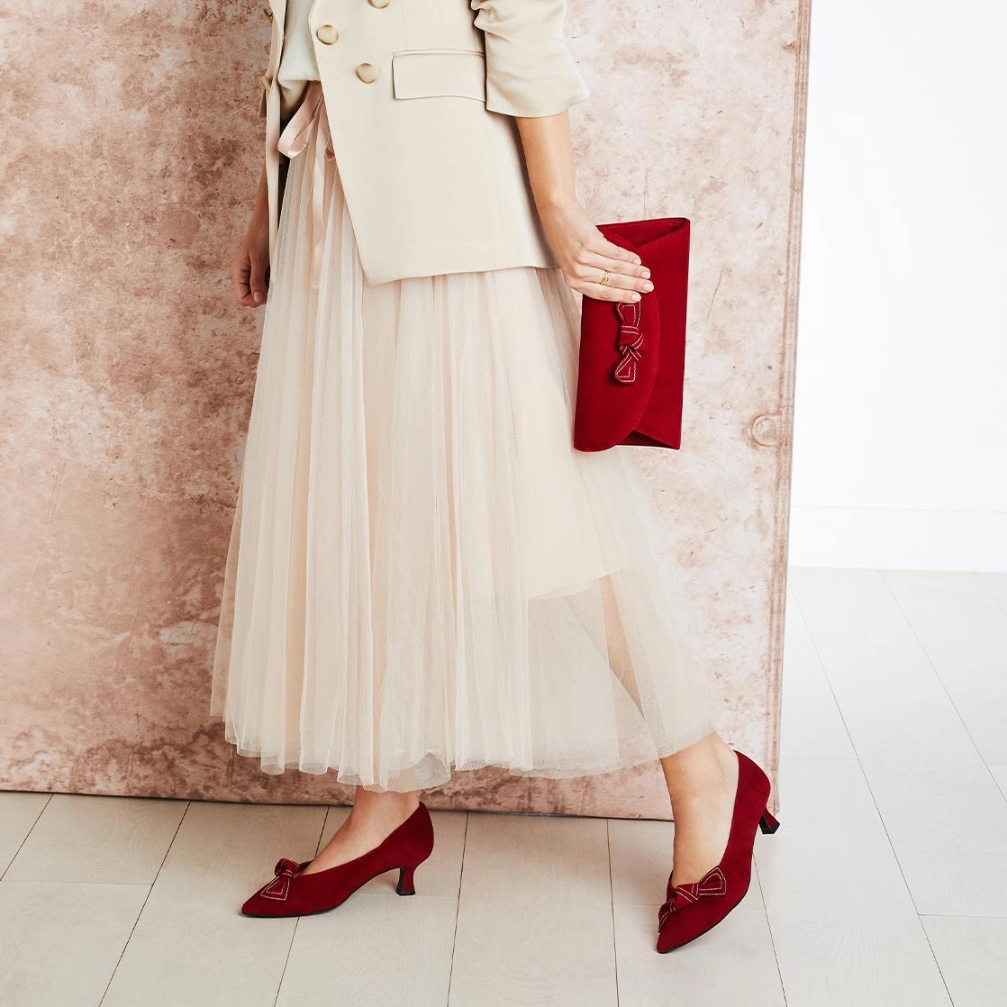Katie: Cherry Red Suede