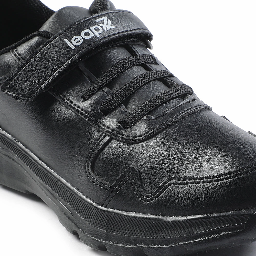 Leap7x Black Velcro Uniform School Shoes For Kids SCHLPRO-3 By Liberty