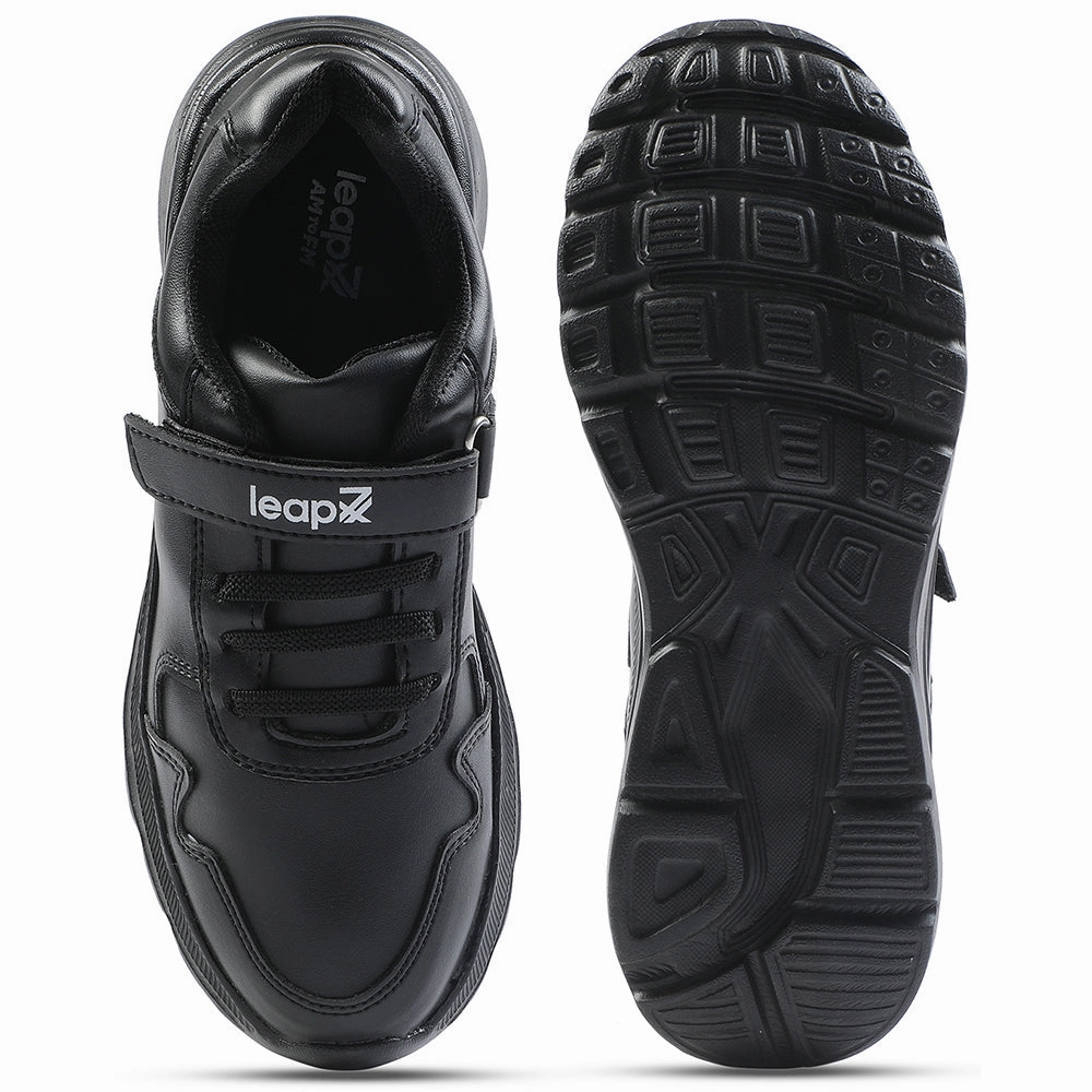 Leap7x Black Velcro Uniform School Shoes For Kids SCHLPRO-3 By Liberty