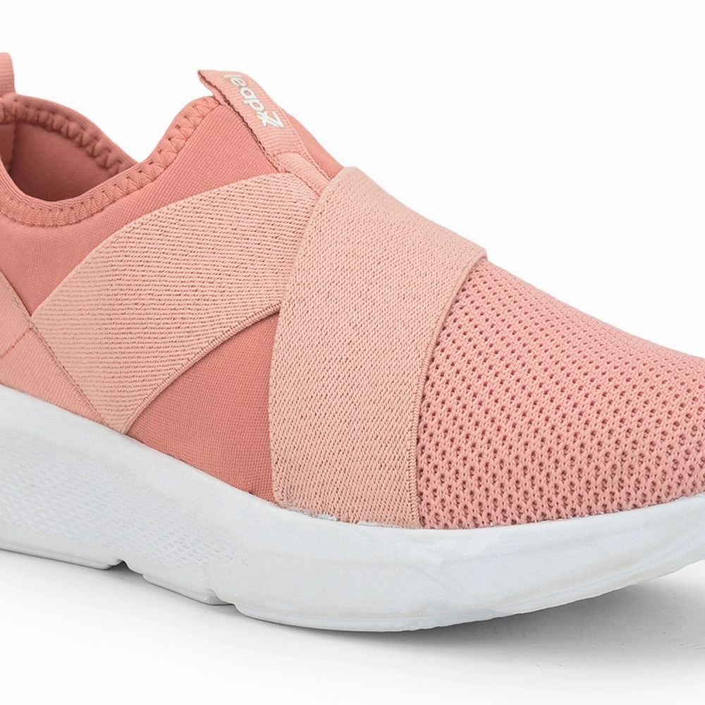 Leap7x Non Lacing Peach Casual Slip on Shoes For Women SKATERS-5 By Liberty
