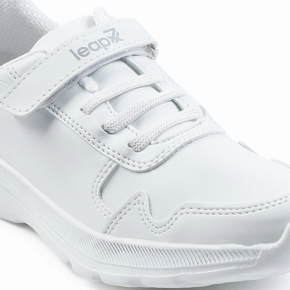 Leap7x White Velcro Uniform School Shoes For Kids SCHLPRO-3 By Liberty