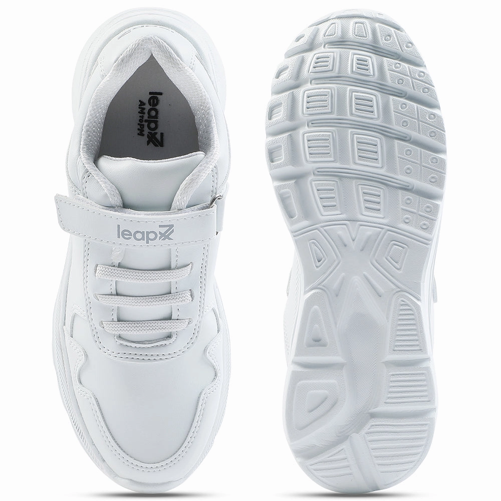 Leap7x White Velcro Uniform School Shoes For Kids SCHLPRO-3 By Liberty