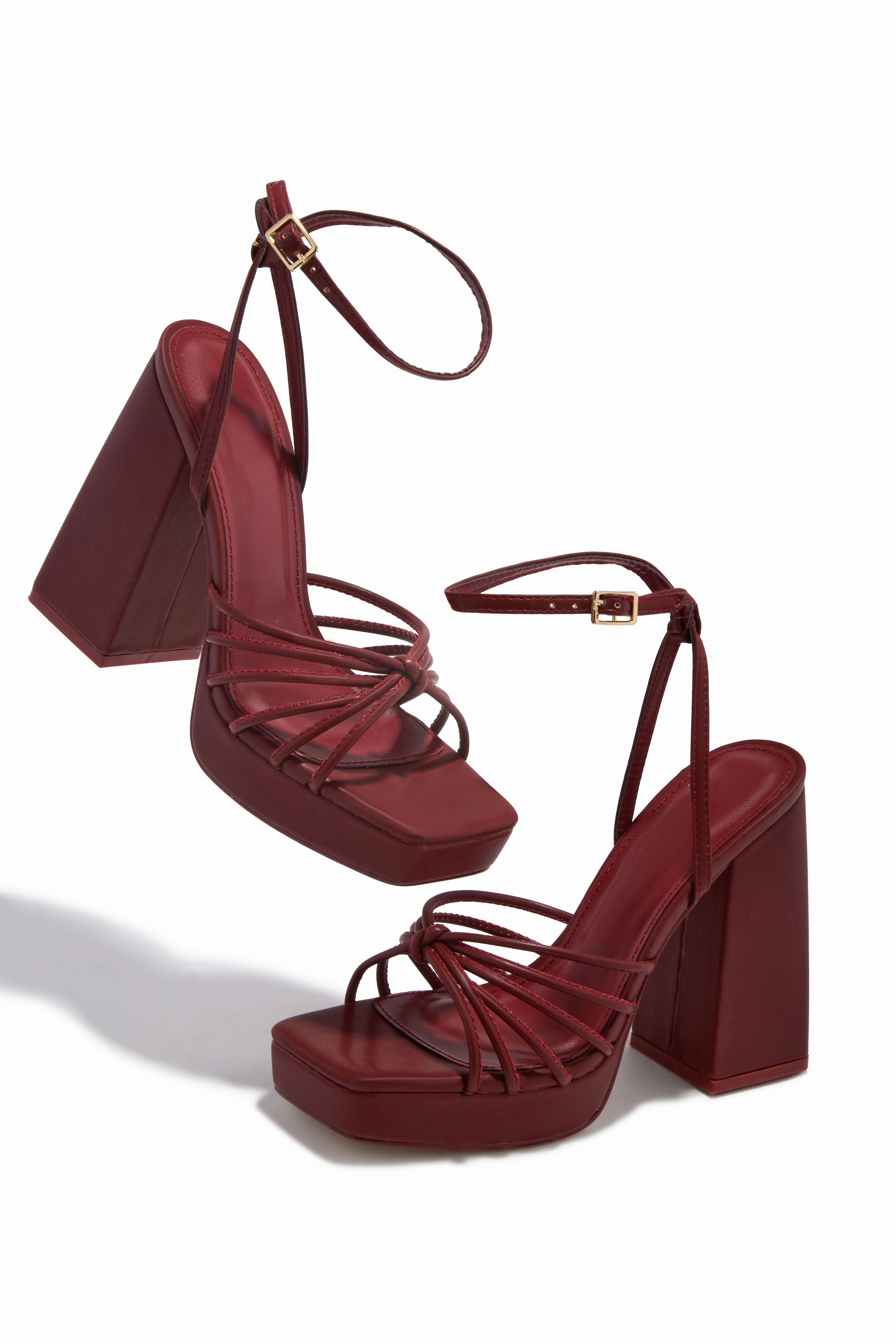 Lelia Platform Block Heels - Wine