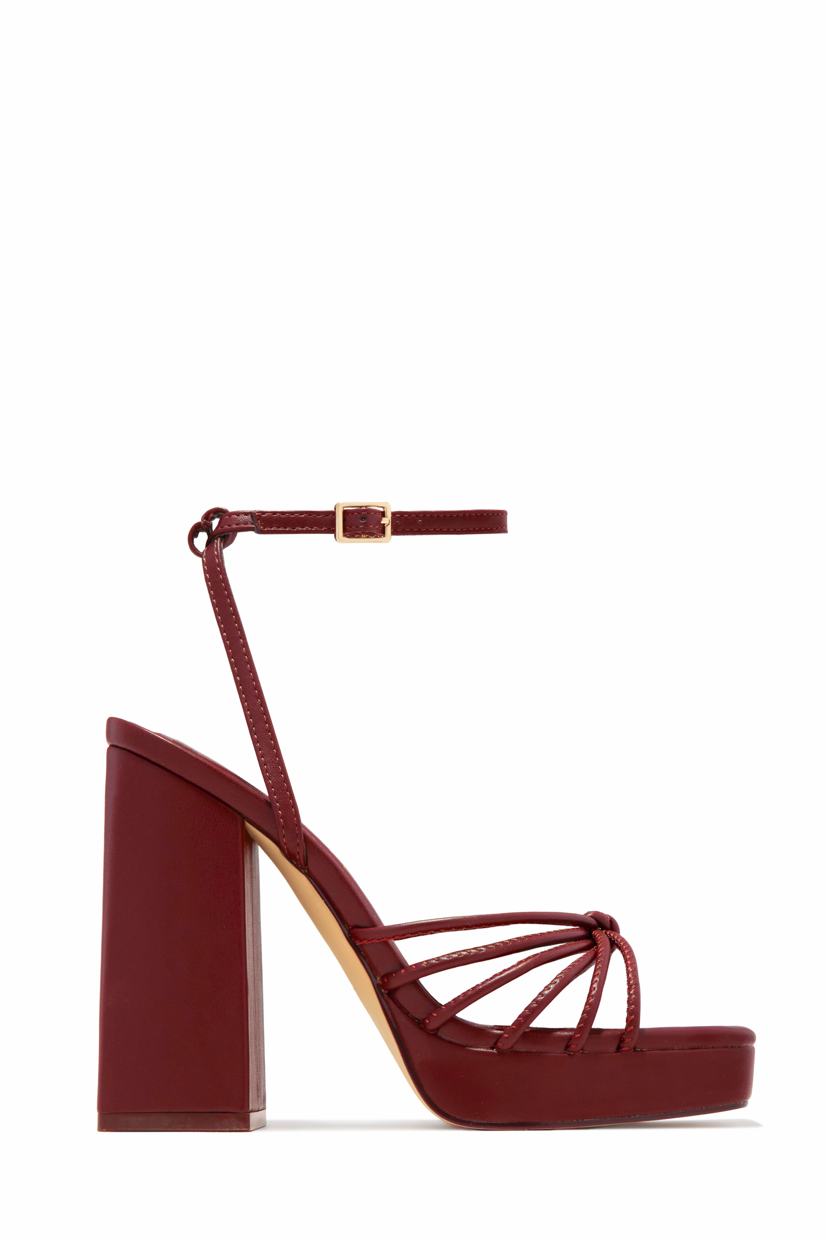 Lelia Platform Block Heels - Wine
