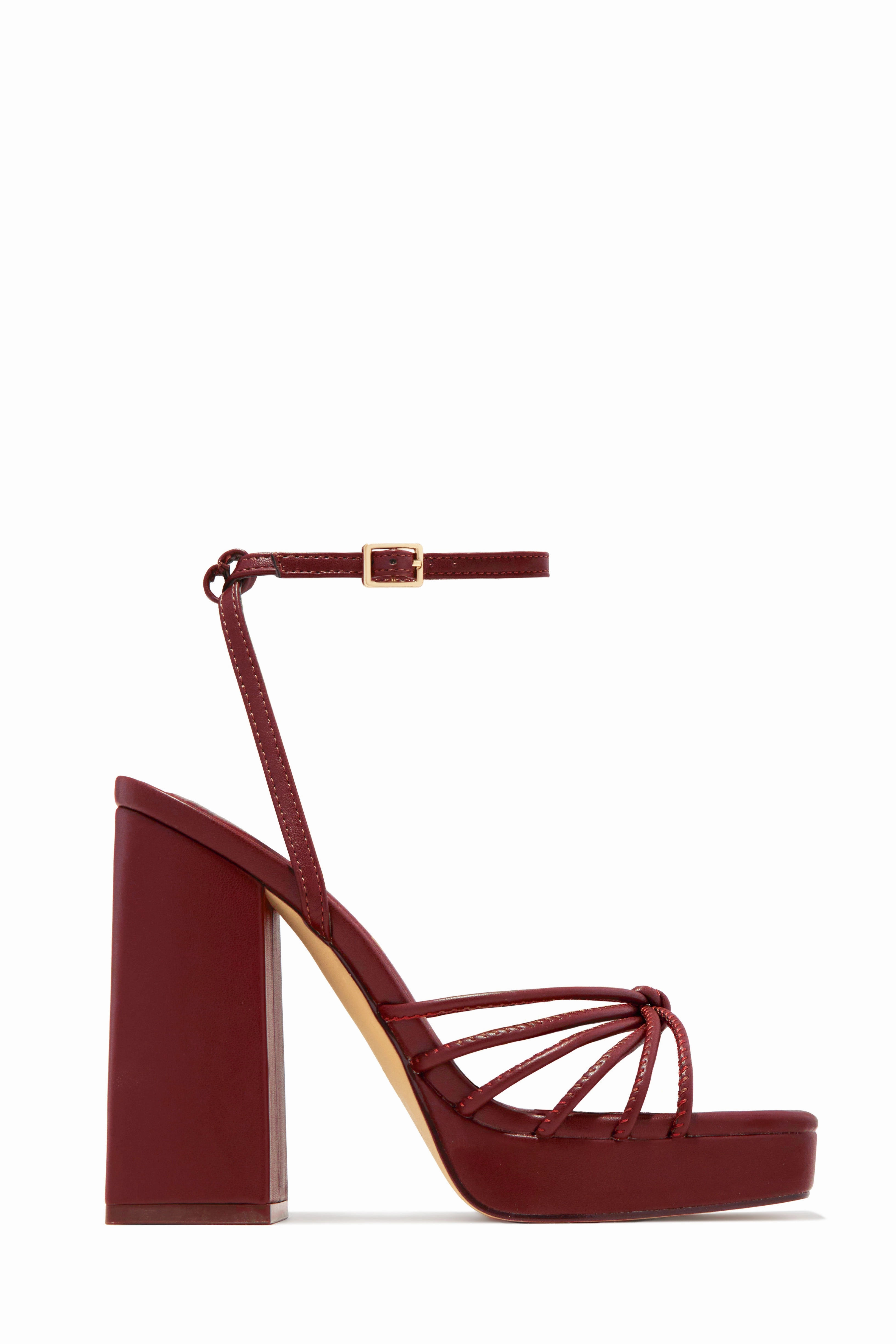 Lelia Platform Block Heels - Wine