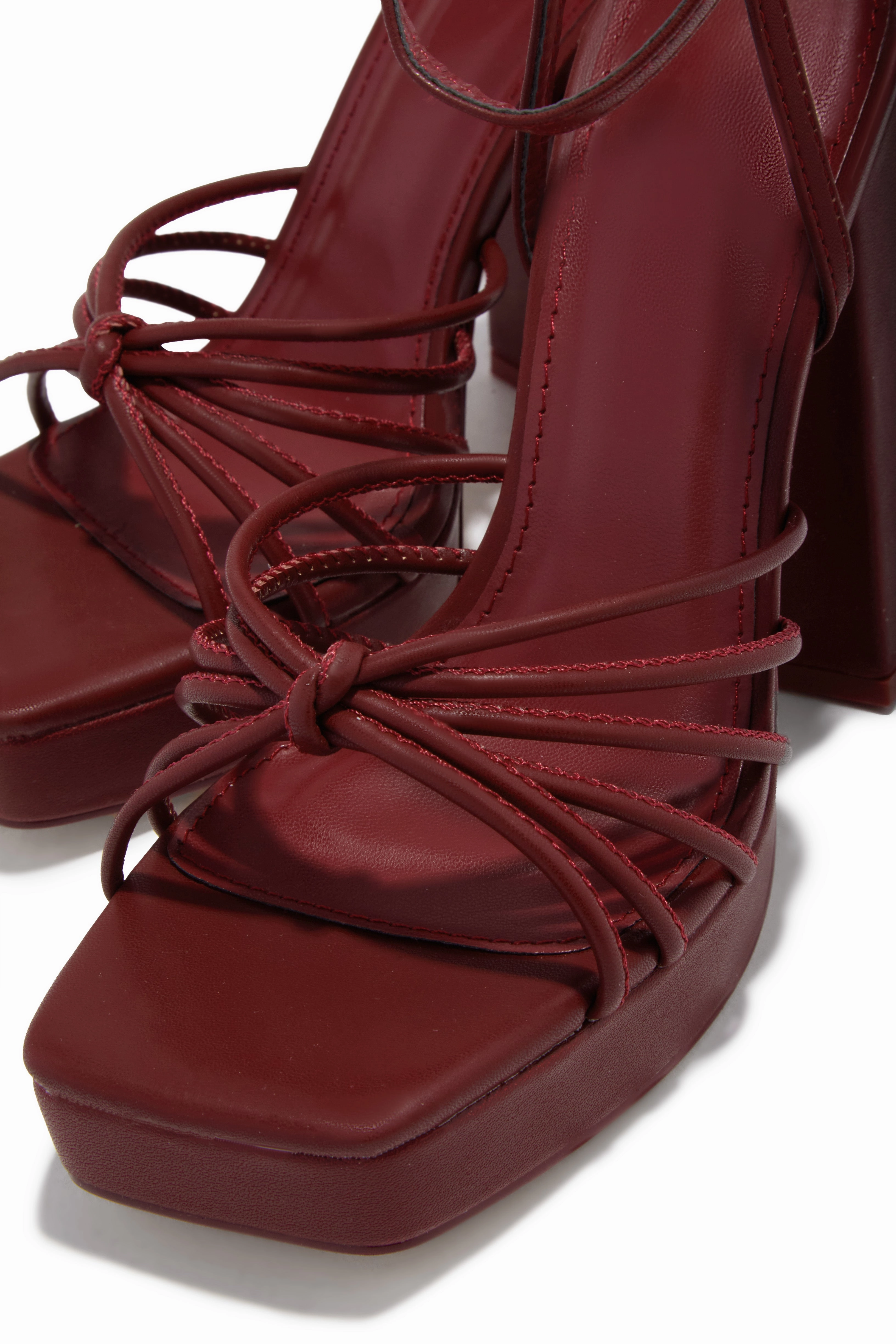 Lelia Platform Block Heels - Wine