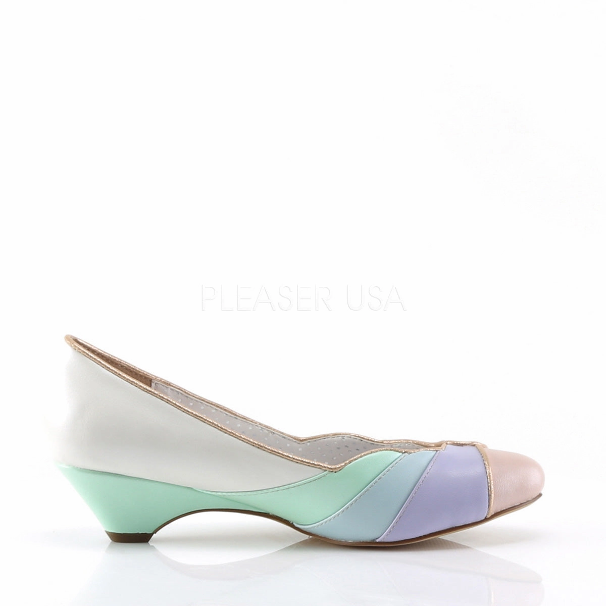 LULU-05  Whit-Mint Multi Faux Leather