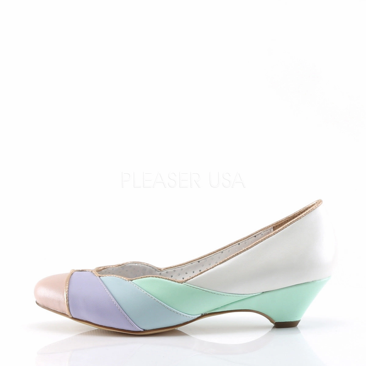 LULU-05  Whit-Mint Multi Faux Leather