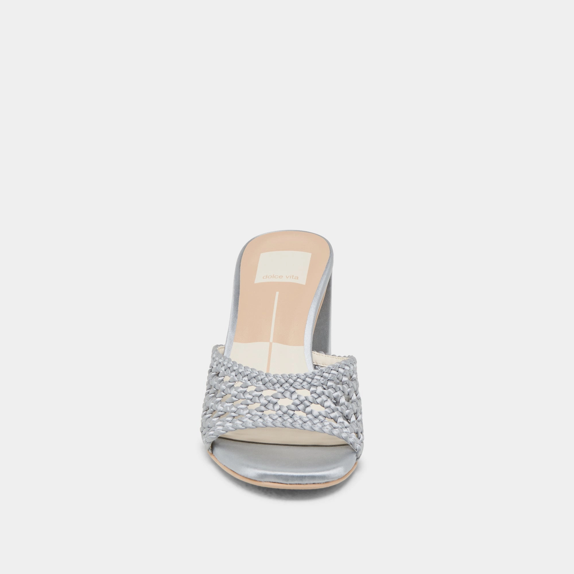 MARGOE HEELS LIGHT BLUE WOVEN SATIN