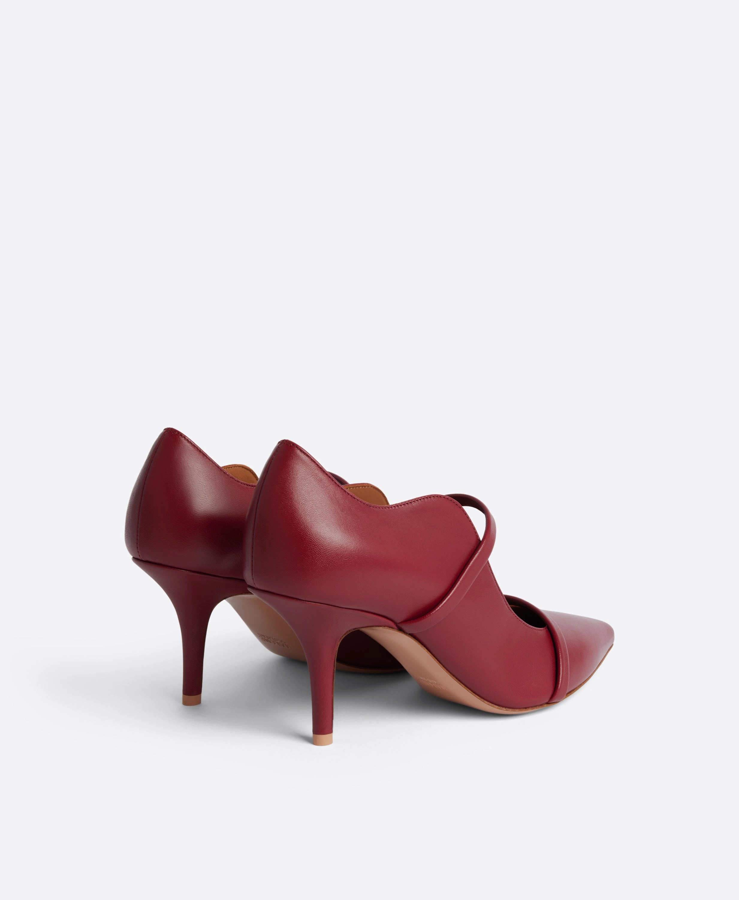 Maureen 70 Dark Red Leather Heeled Pumps