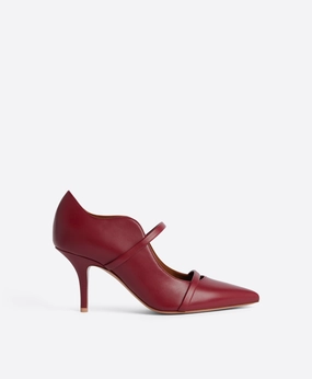 Maureen 70 Dark Red Leather Heeled Pumps
