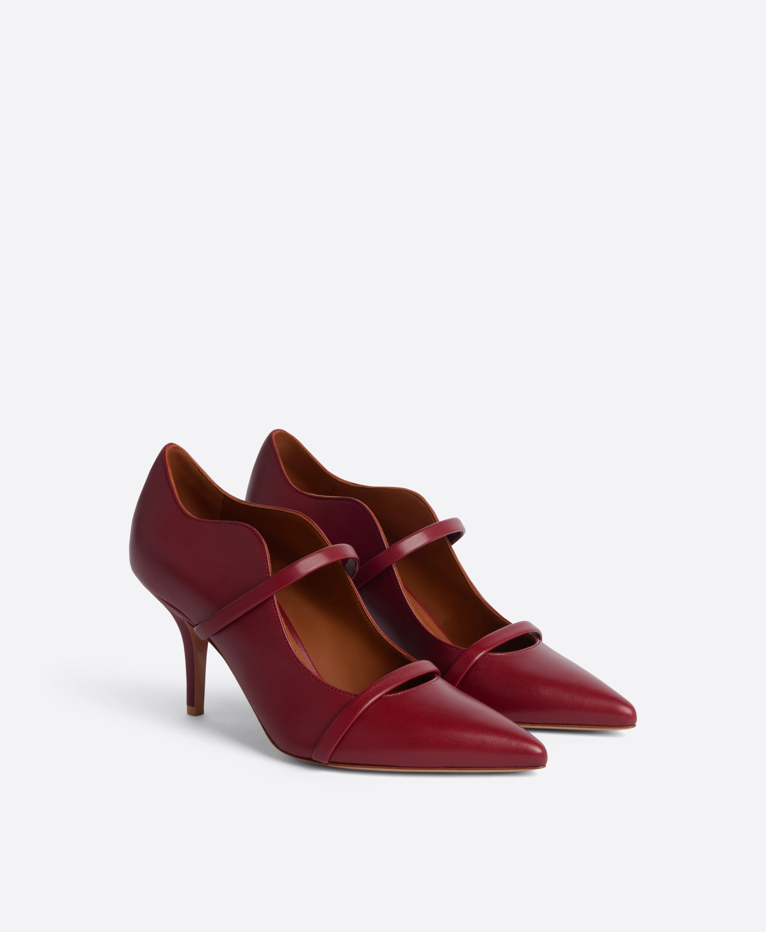 Maureen 70 Dark Red Leather Heeled Pumps