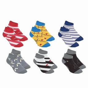 Medical Prints Nurse Inspired Ankle Length Compression Socks (6-Pairs)