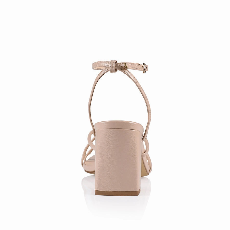 Nakita Block Heel Sandals - Nude Smooth