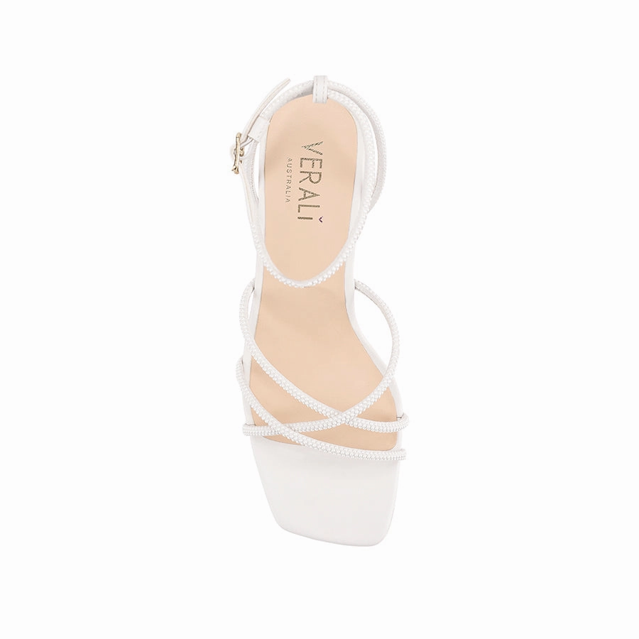 Nakita Block Heel Sandals - White Pearl