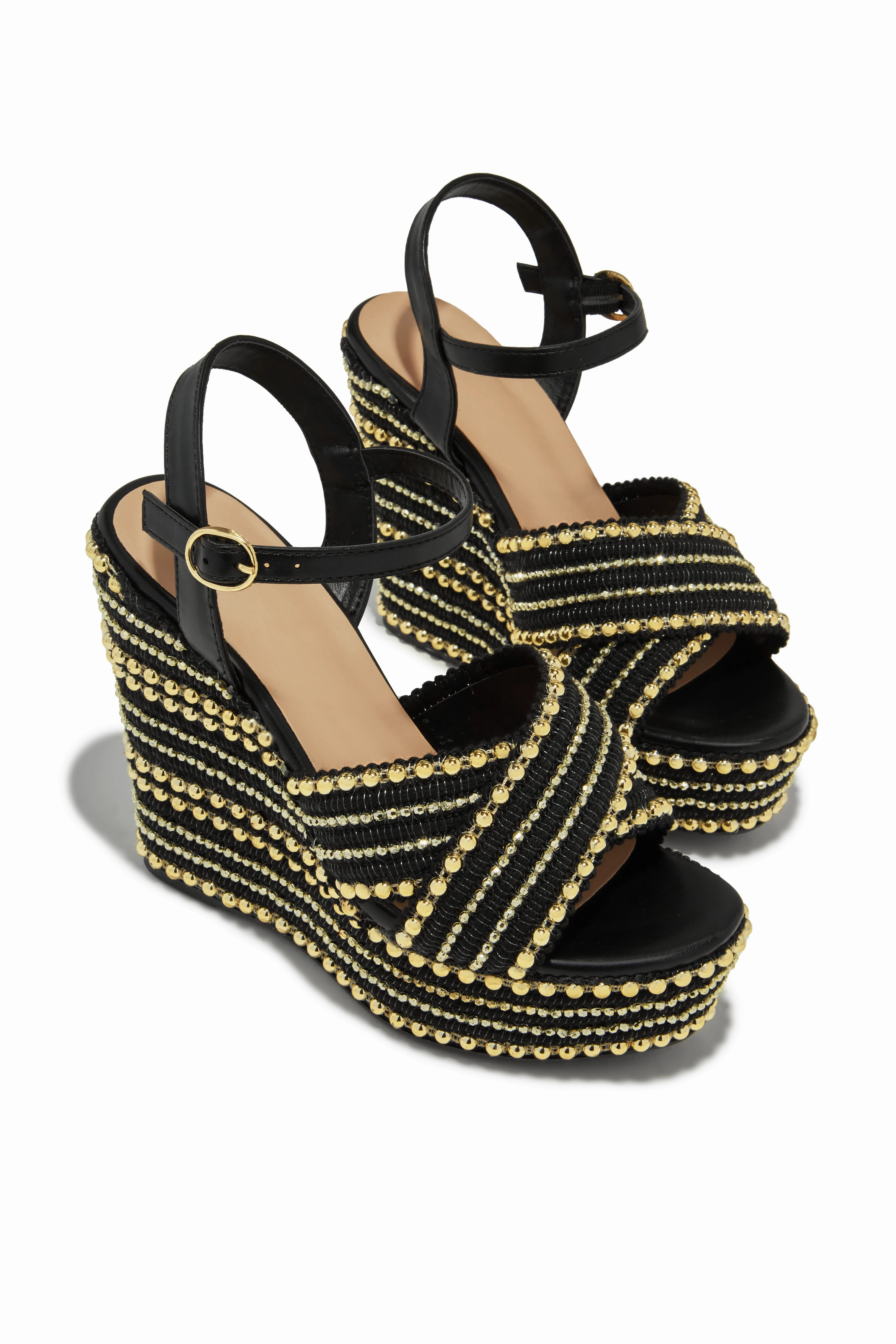 Nelo Platform Wedges - Black