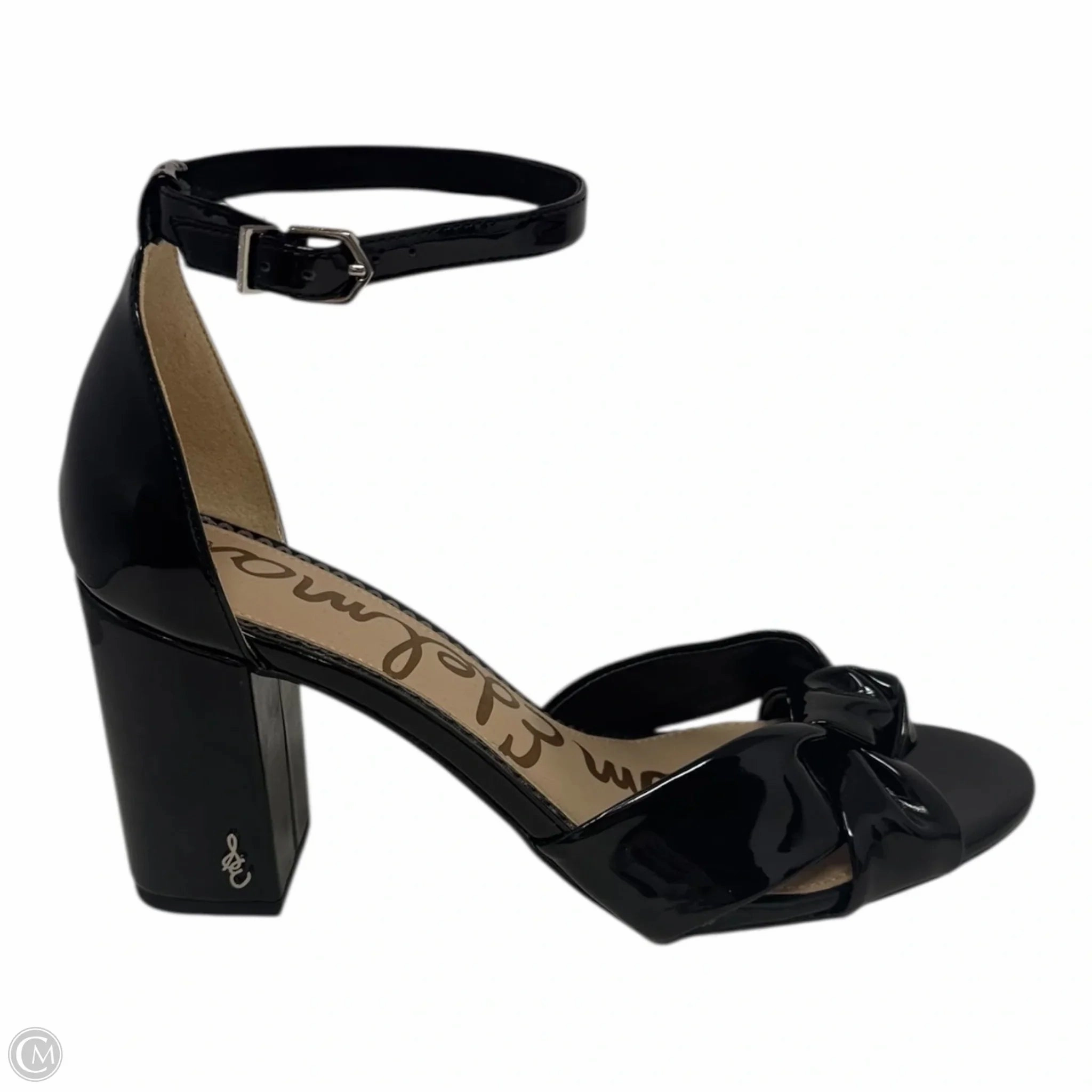 Odina Patent Shoes Heels Block By Sam Edelman In Black, Size: 8