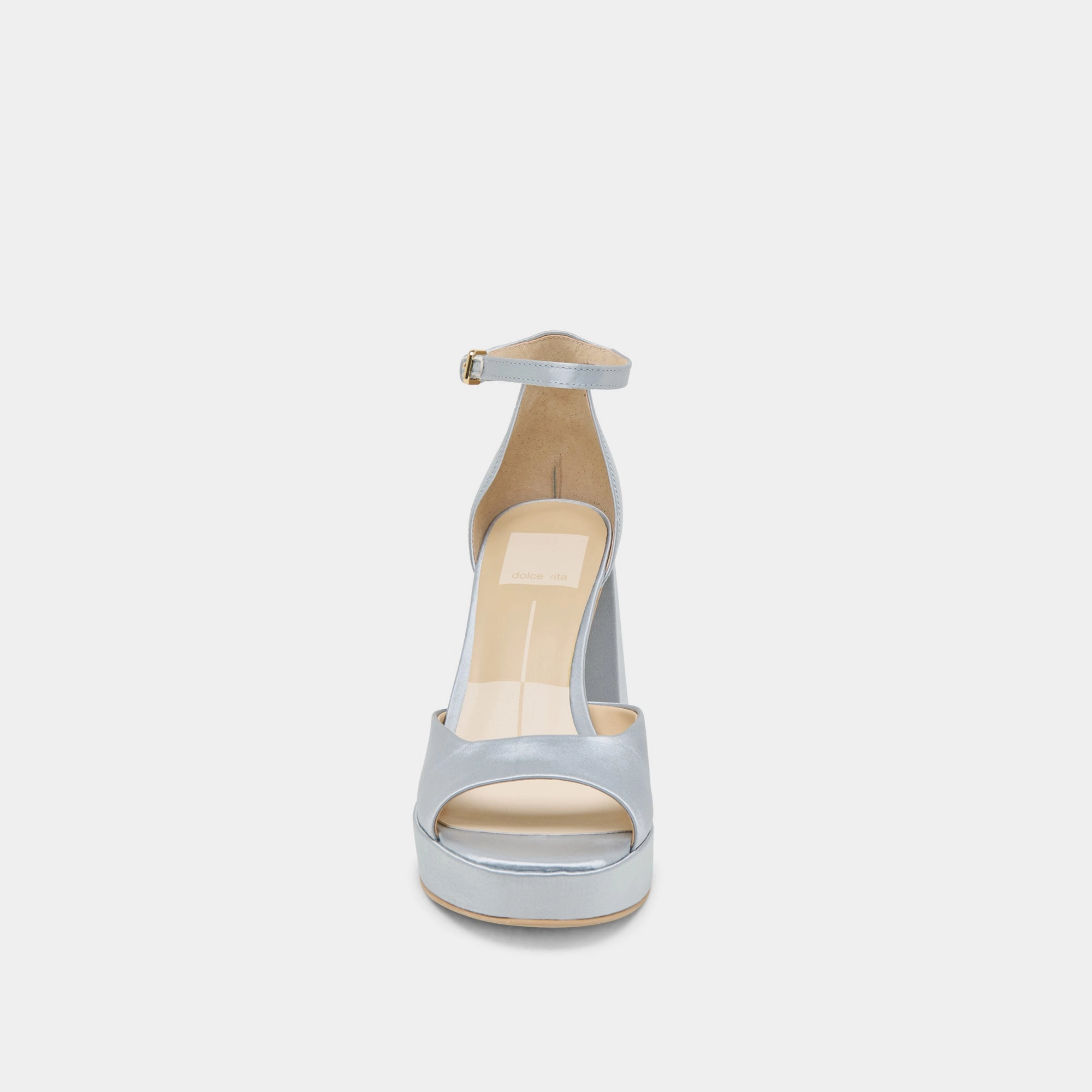 PANDRO HEELS LIGHT BLUE SATIN