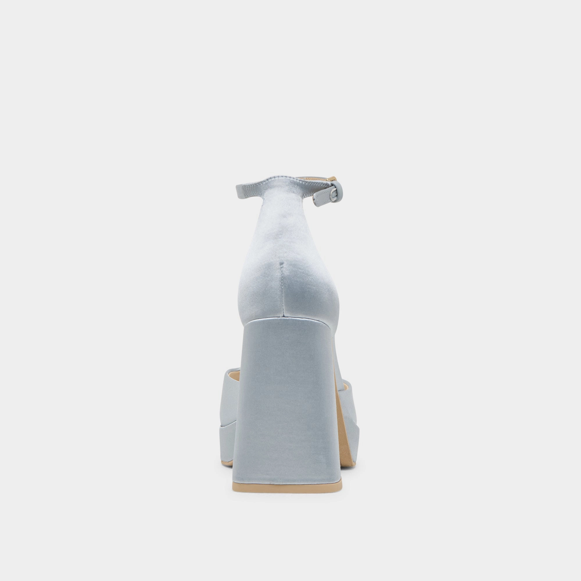 PANDRO HEELS LIGHT BLUE SATIN