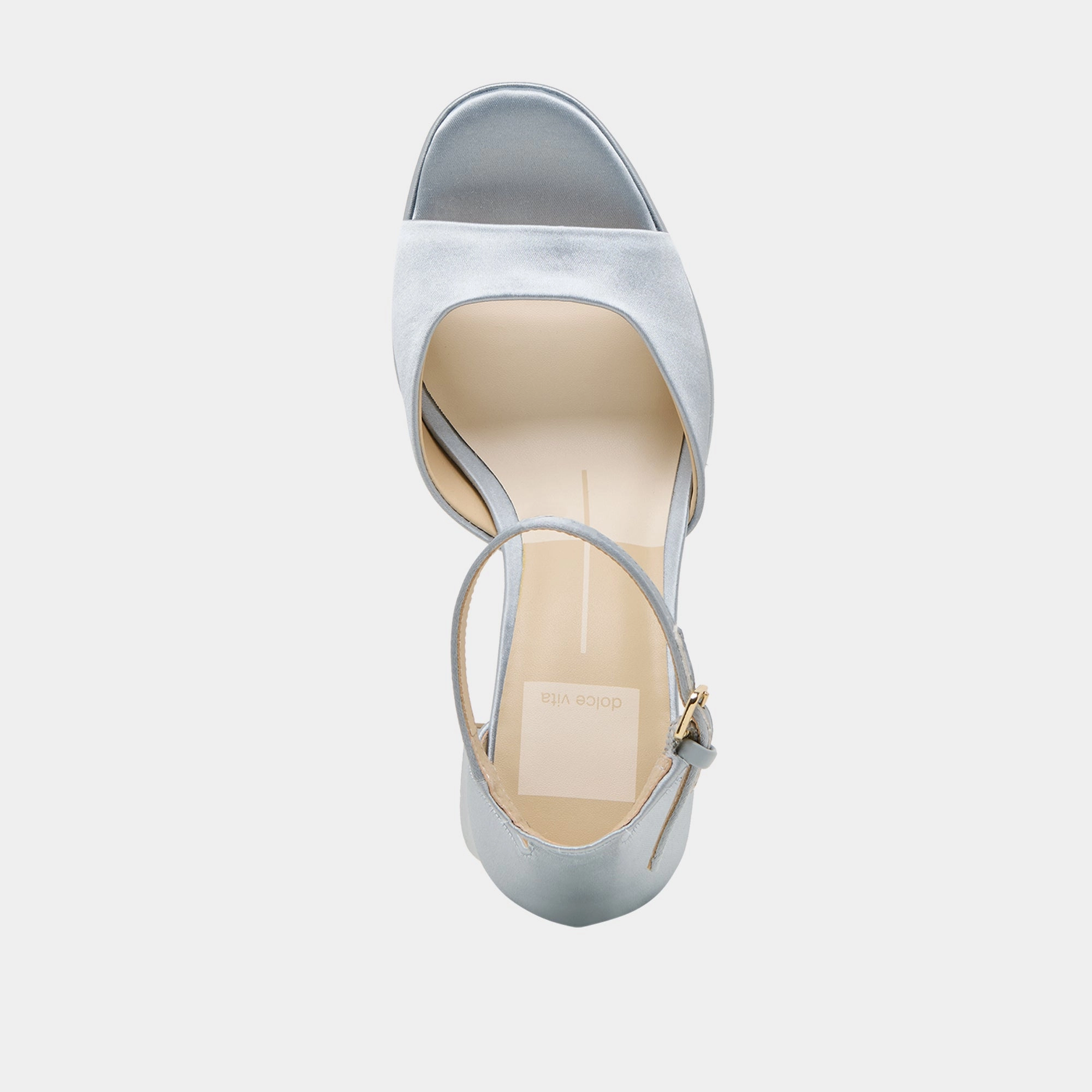 PANDRO HEELS LIGHT BLUE SATIN