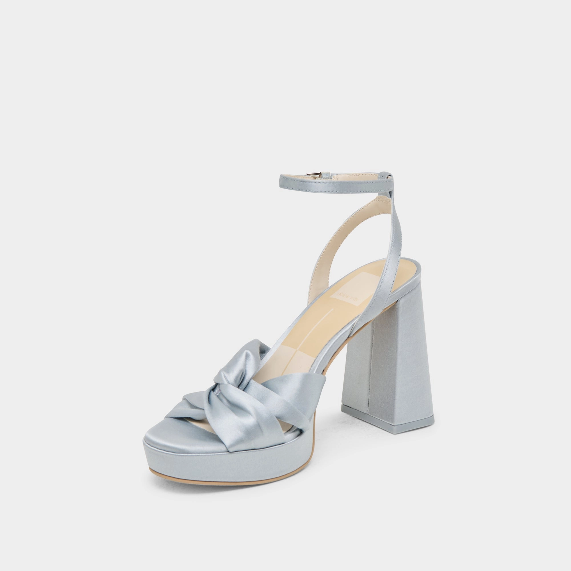 PARLO HEELS LIGHT BLUE SATIN