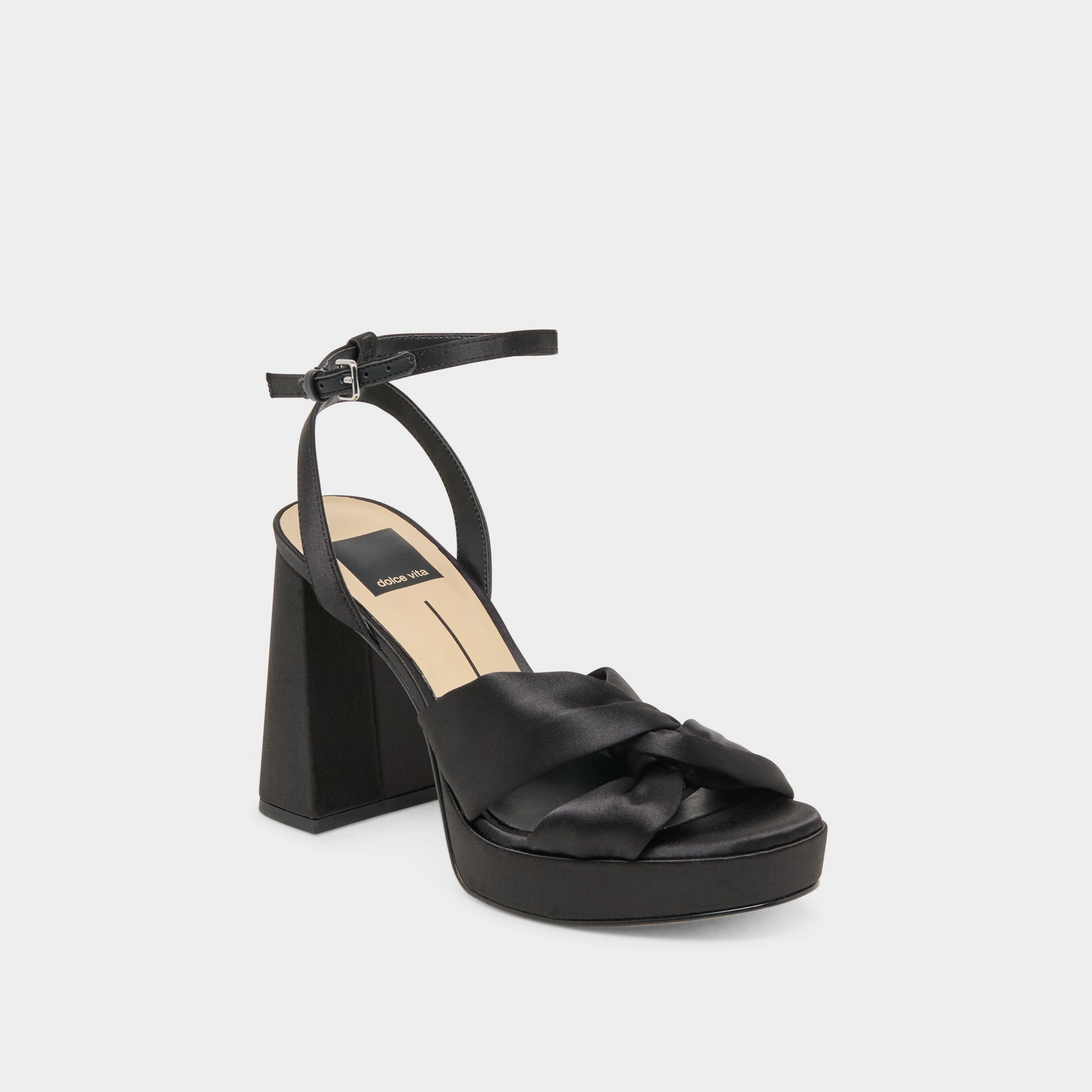 PARLO HEELS ONYX SATIN