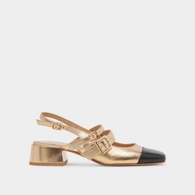 PATZY HEELS GOLD MULTI LEATHER - re:vita