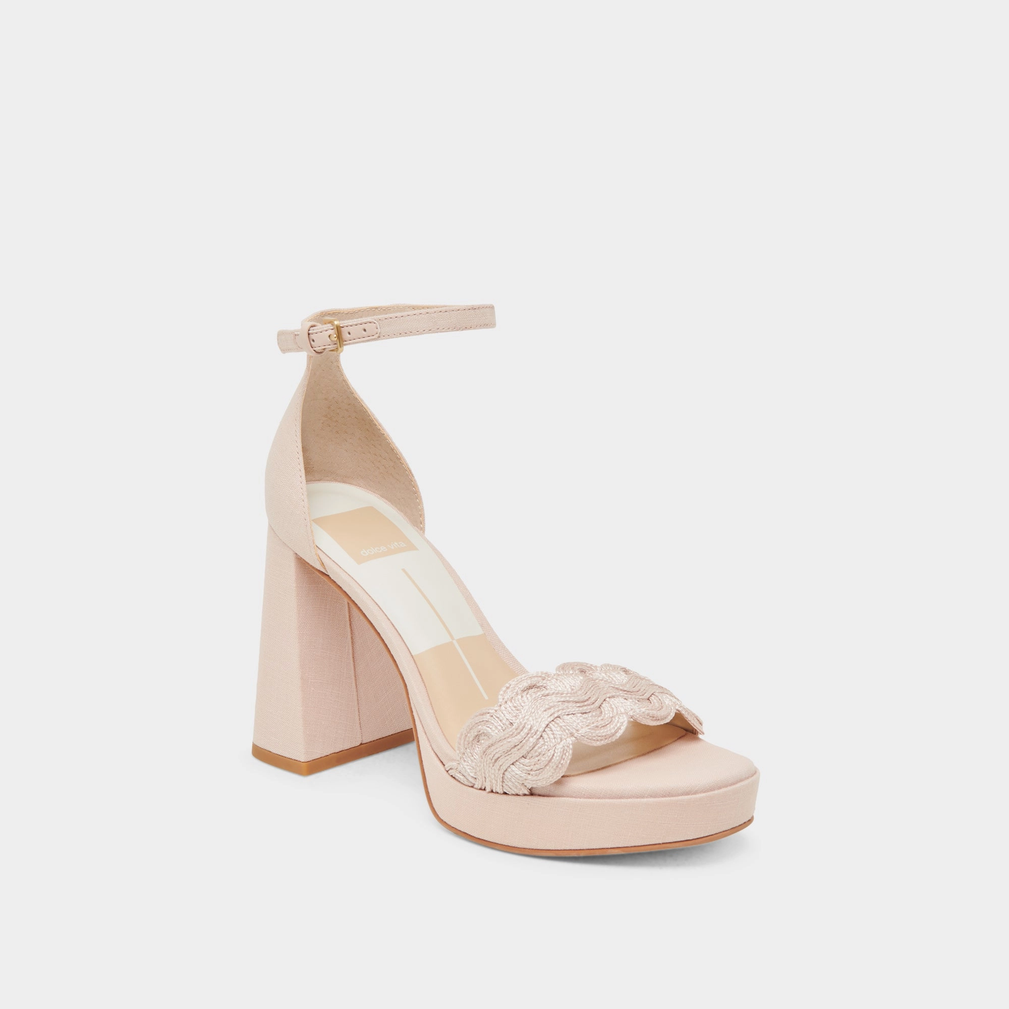 PELTIN HEELS LIGHT PINK WOVEN RAFFIA