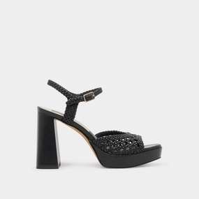 PEYTEN HEELS BLACK WOVEN STELLA