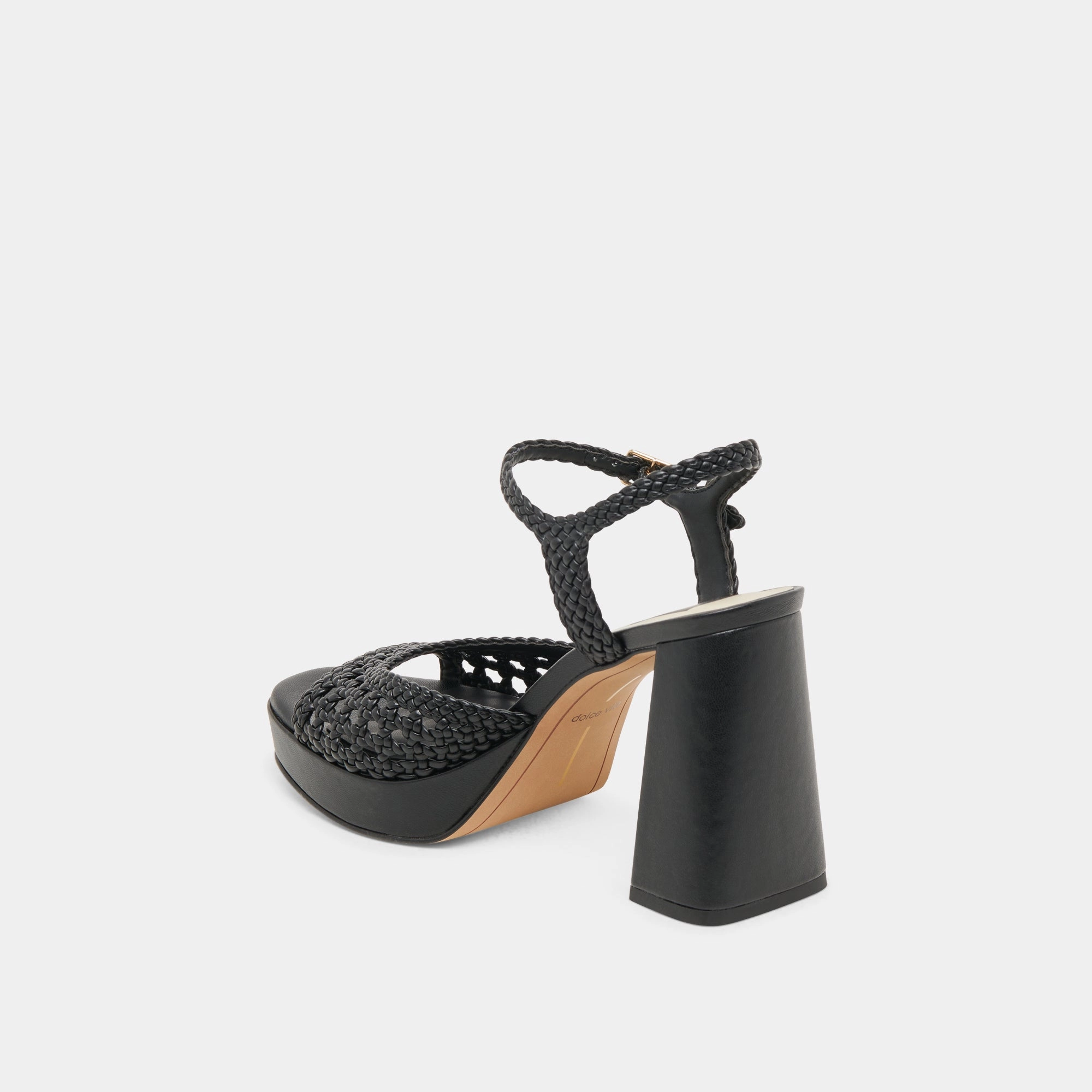 PEYTEN WIDE HEELS BLACK WOVEN STELLA