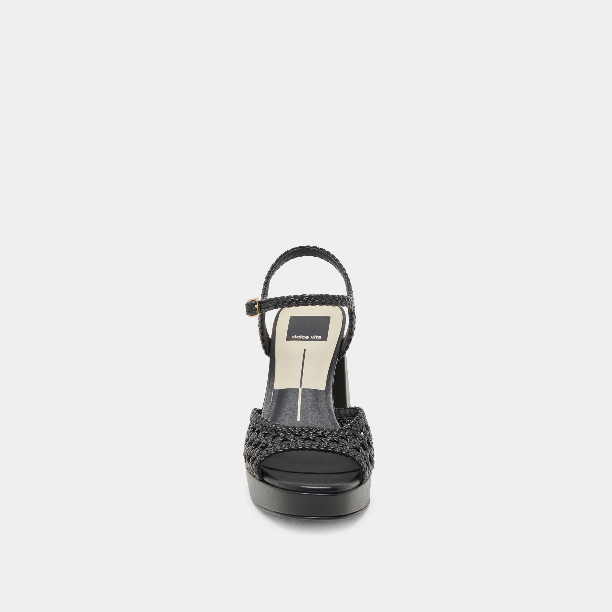 PEYTEN WIDE HEELS BLACK WOVEN STELLA