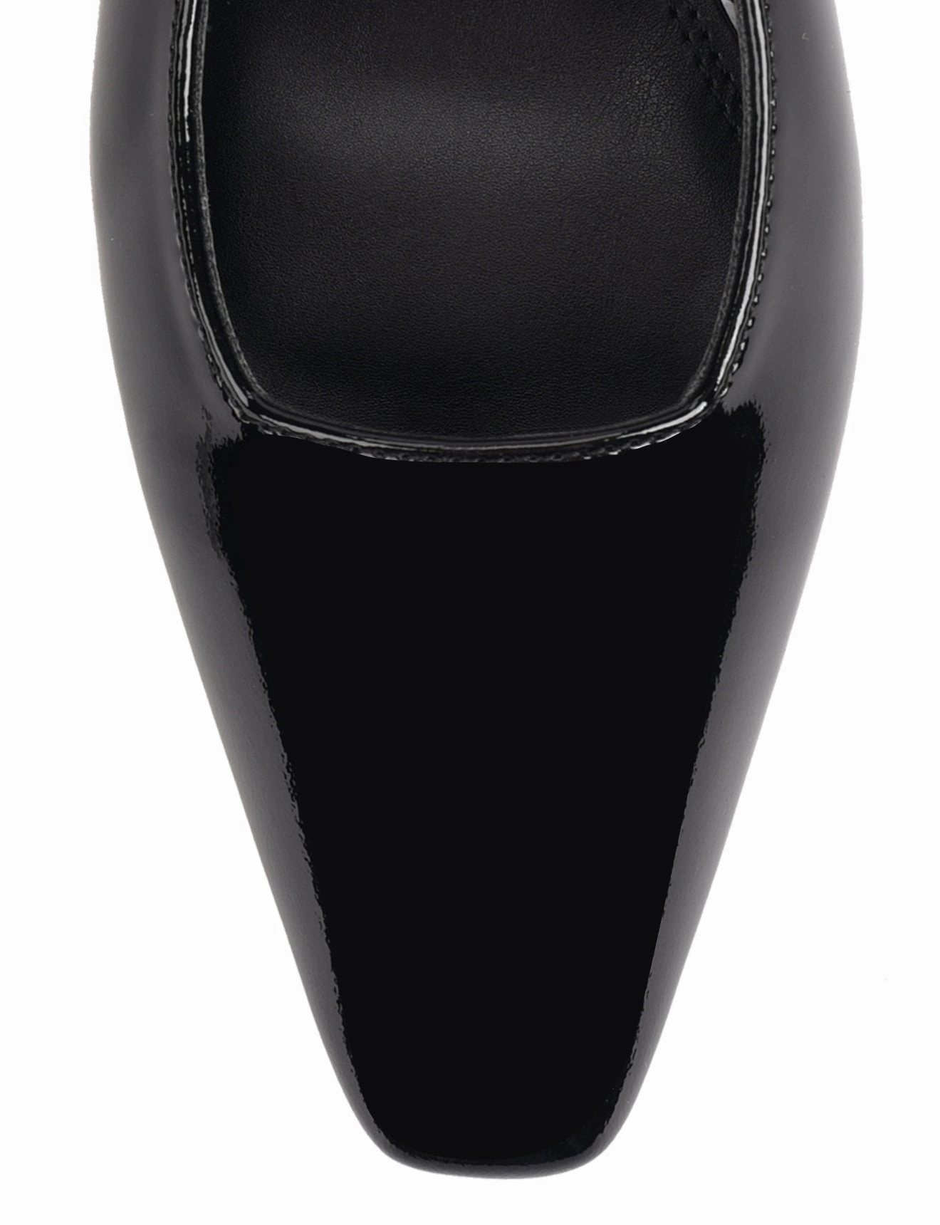 Renee Slingback Block Heels - Black Patent Leather