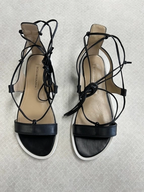 Sandals Flats By Bcbgmaxazria In Black, Size:6.5